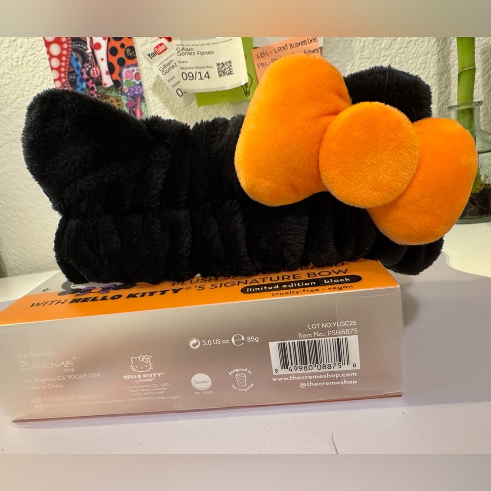 3/$15 Hello Kitty Black and Orange Spa Headband